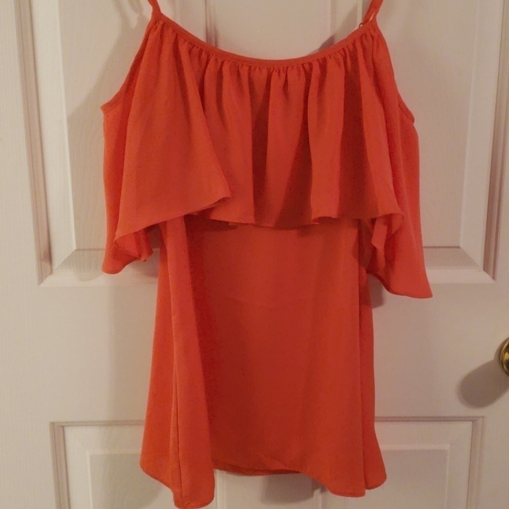 Boston Proper Cold Shoulder Ruffle Top - Picture 3 of 10